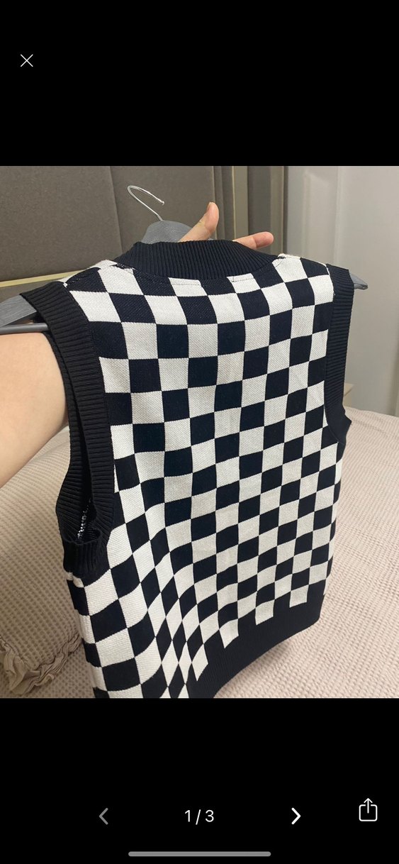 Ekol marka Kareli V Yaka Örgü Kadın Süveter - Görsel 2