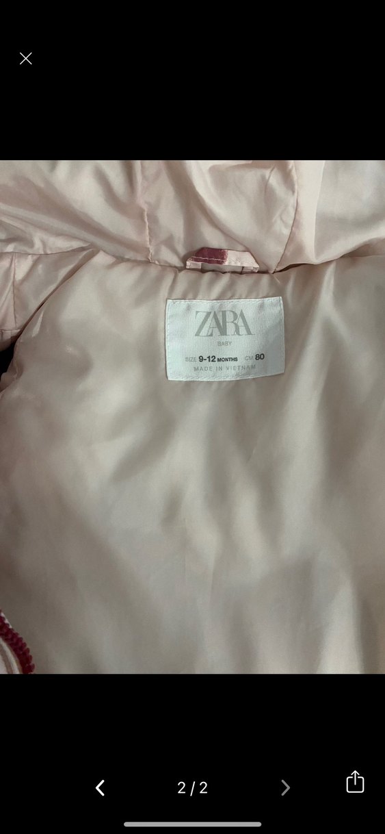 Zara Kız Çocuk pembe Kapüşonlu Yelek - Görsel 2