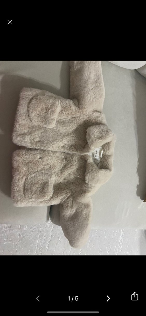 Mango marka peluş krem renk mont - Görsel 2