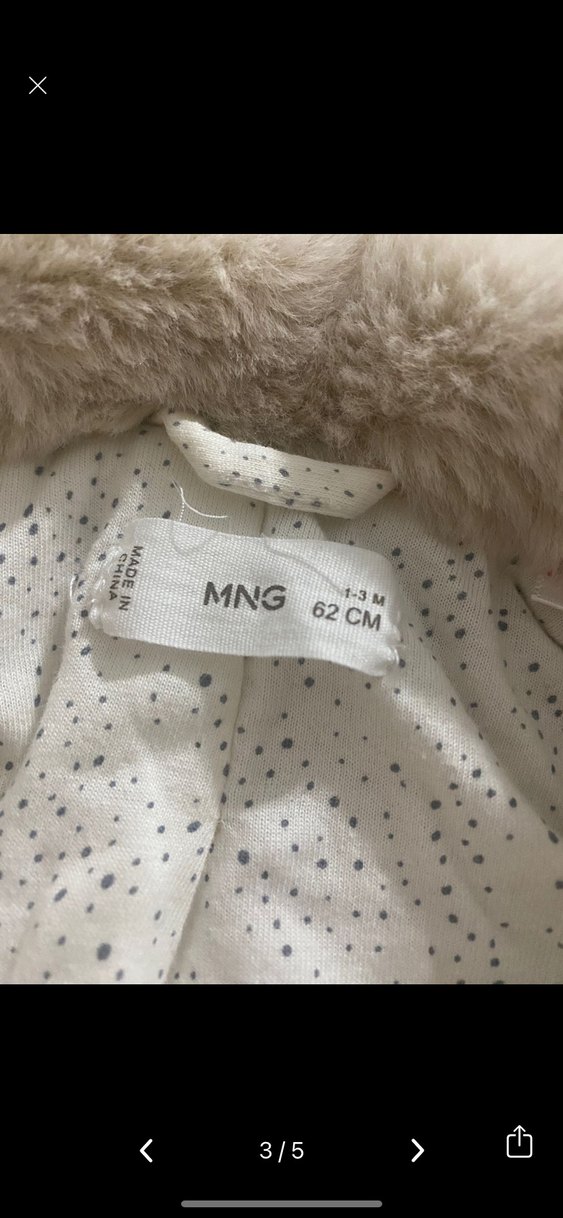 Mango marka peluş krem renk mont - Görsel 4