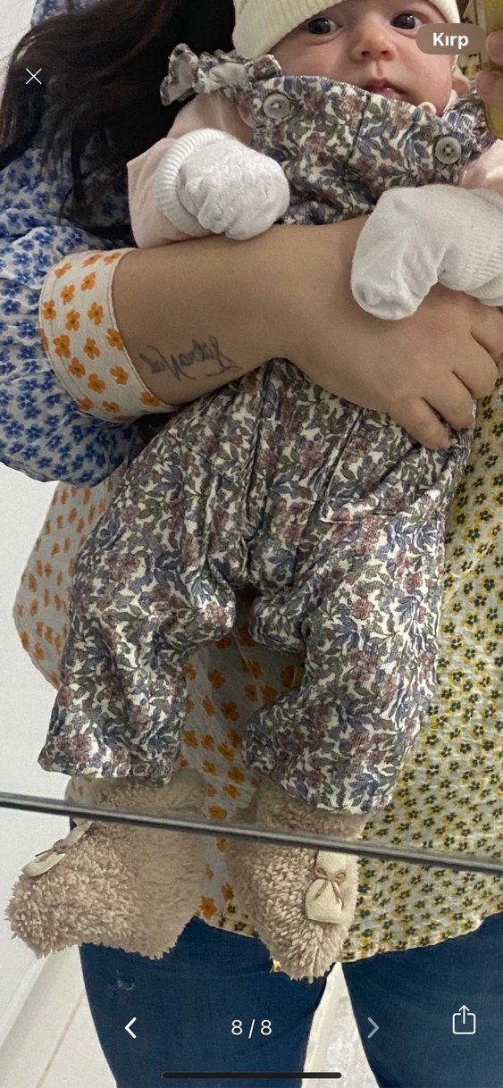 Mango kadife çiçekli tulum ve iç badi - Görsel 2