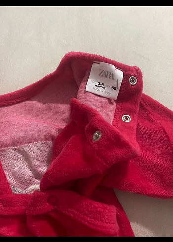 Zara bebek yılbaşı kadife kırmızı tulum - Görsel 3
