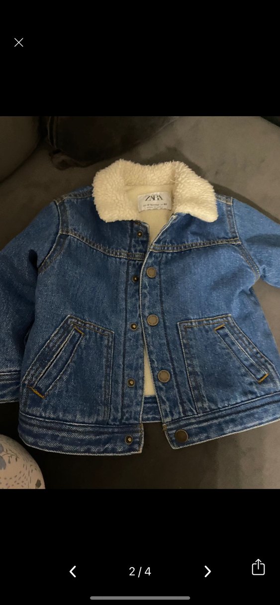 Zara içi kürklü kot ceket - Görsel 4