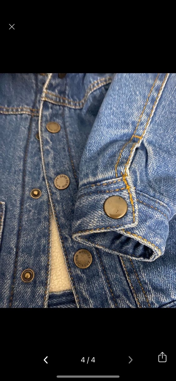 Zara içi kürklü kot ceket - Görsel 2