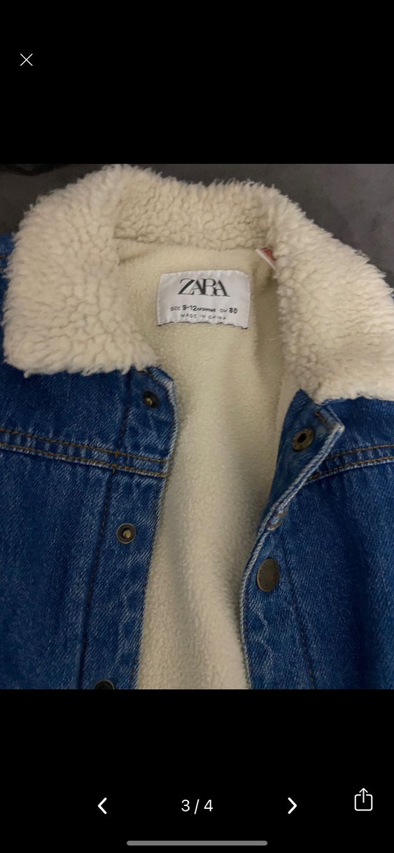 Zara içi kürklü kot ceket - Görsel 3