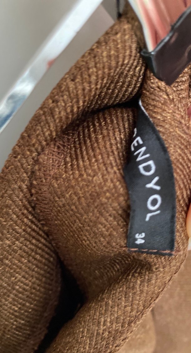 Kahverengi Yün Mini Etek - Görsel 2