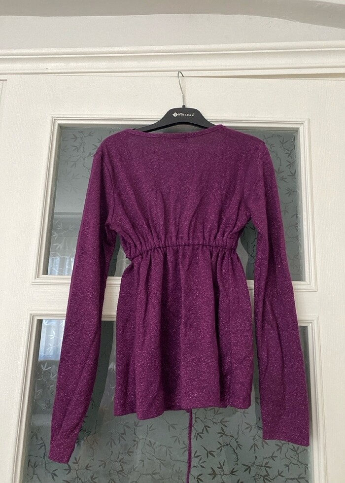 Simli Mor İnce Hırka - Görsel 3