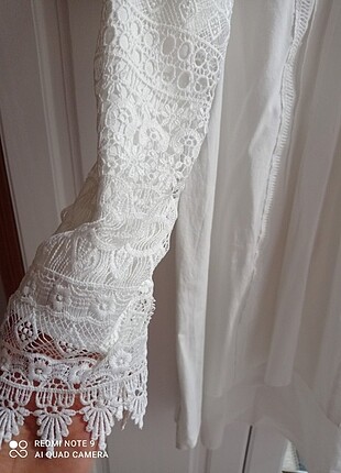 Beyaz Dantelli Tunik