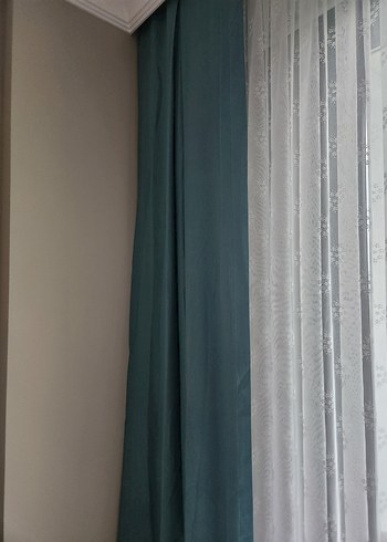 Modern Klasik turkuaz fon Perde - Görsel 2