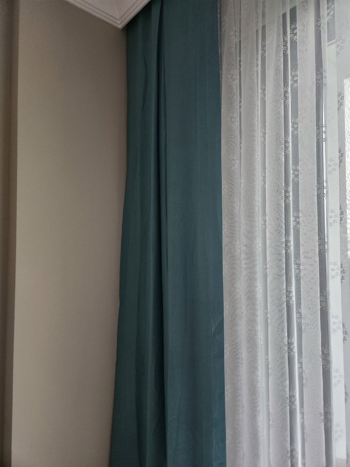 Modern Klasik turkuaz fon Perde - Görsel 2