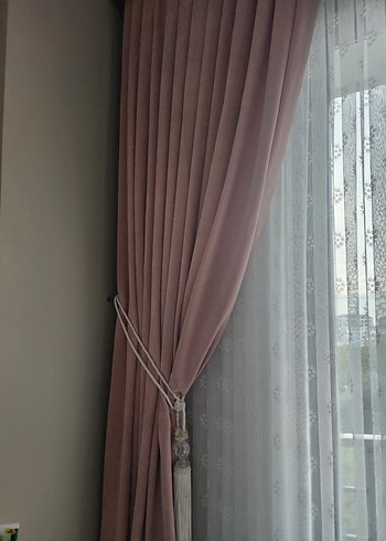 Toz pembe Düz Fon Perde - Görsel 3