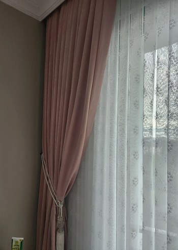 Toz pembe Düz Fon Perde - Görsel 2