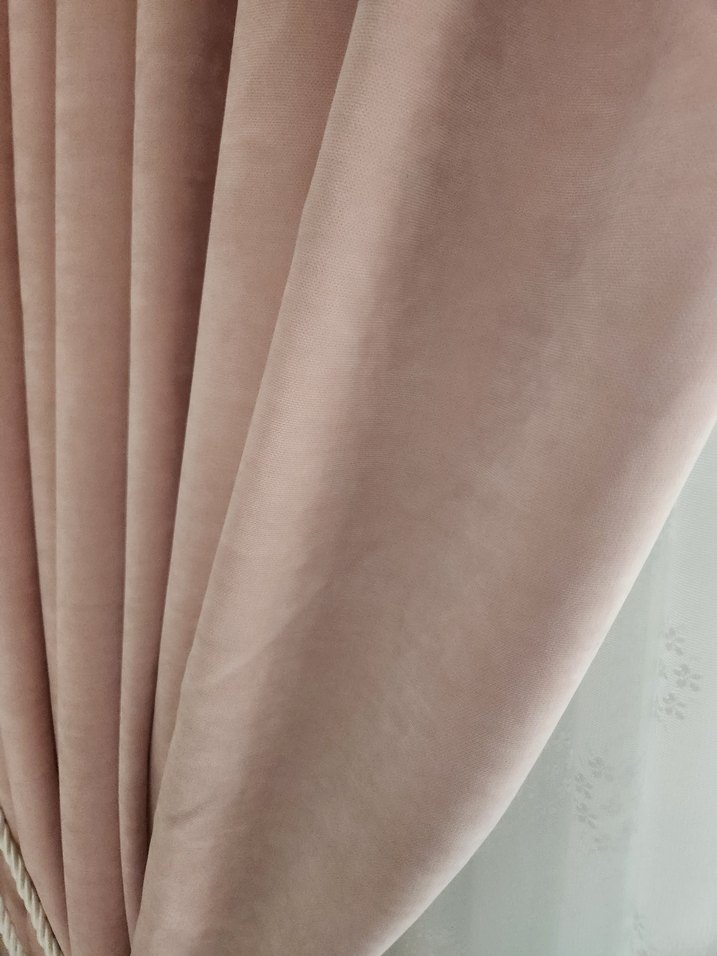 Toz pembe Düz Fon Perde - Görsel 4