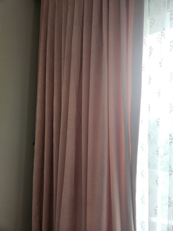 Toz pembe Düz Fon Perde - Görsel 5