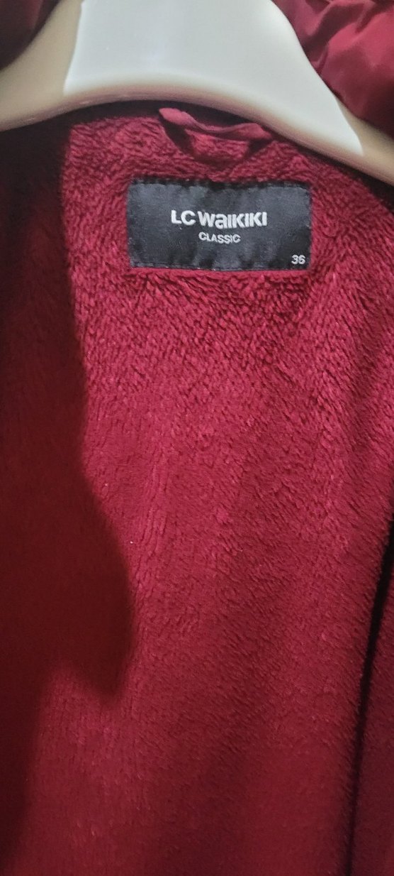 Kadın Bordo Kürklü Kışlık Mont - Görsel 2