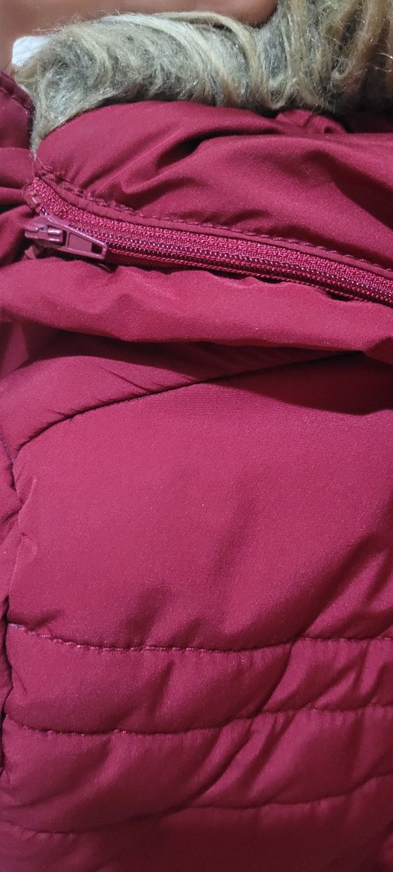 Kadın Bordo Kürklü Kışlık Mont - Görsel 4