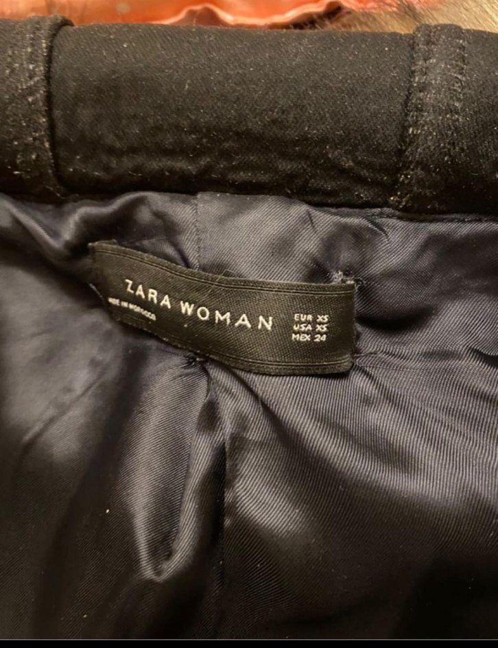 ZARA Kürk Detaylı Gri Kadın Kaban - Görsel 3