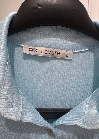 Mavi saten Gömlek - Görsel 4