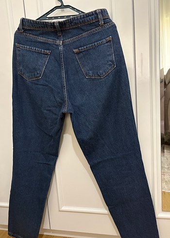 Lacivert Yüksek Bel Bol Kesim Kadın Jean - Görsel 3