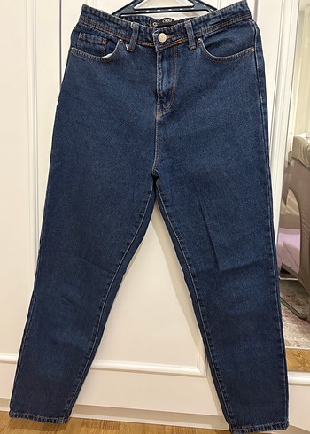 Lacivert Yüksek Bel Bol Kesim Kadın Jean - Görsel 2