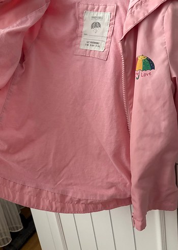 Kız Çocuk Pembe Fermuarlı Yağmurluk - Görsel 5