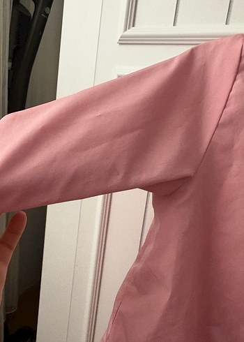 Kız Çocuk Pembe Fermuarlı Yağmurluk - Görsel 4