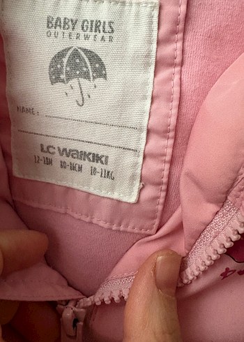Kız Çocuk Pembe Fermuarlı Yağmurluk - Görsel 2