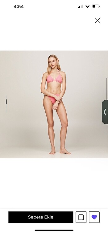 s Beden pembe Renk tommy hilfiger bikini üstü pembe