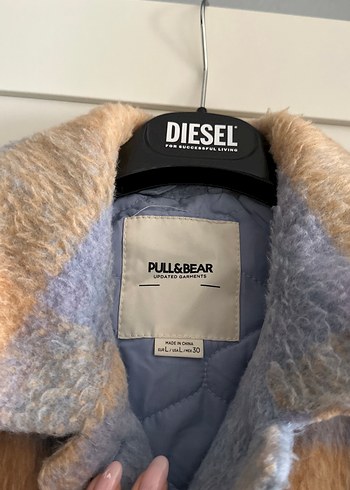 Pull and Bear Pull&Bear Kareli Yünlü Kürk Ceket