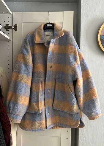 Pull&Bear Kareli Yünlü Kürk Ceket