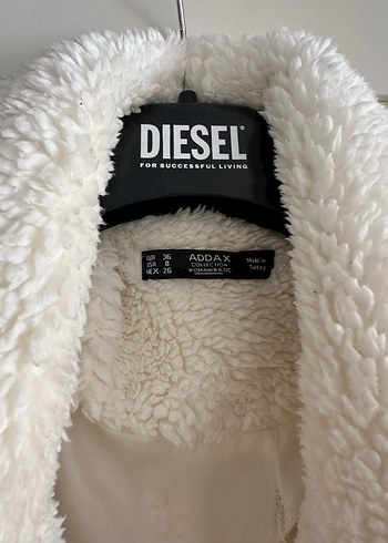 Addax Beyaz Peluş Kürk Kaban