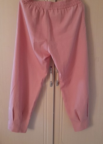 Pembe Drapeli V Yaka Kolsuz Mini Bluz pantolon ikili takım - Görsel 5