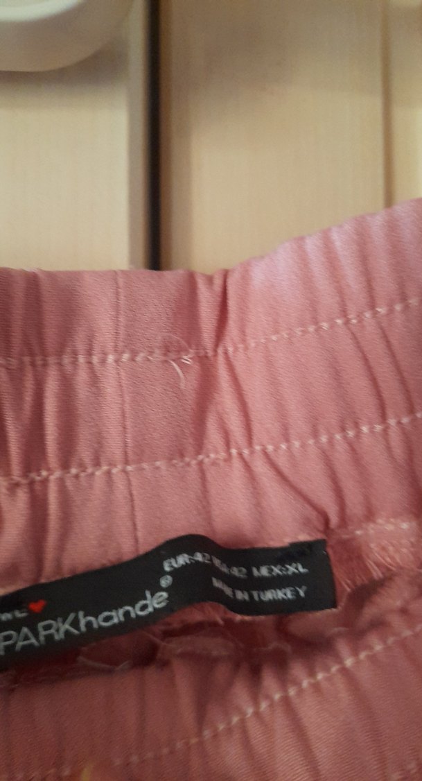 Pembe Drapeli V Yaka Kolsuz Mini Bluz pantolon ikili takım - Görsel 4