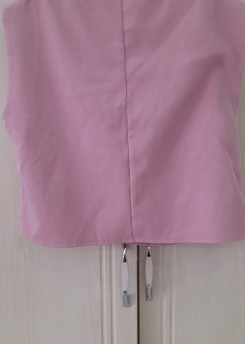 Pembe Rahat Kesim Kadın Kumaş Pantolon ikli takim - Görsel 6