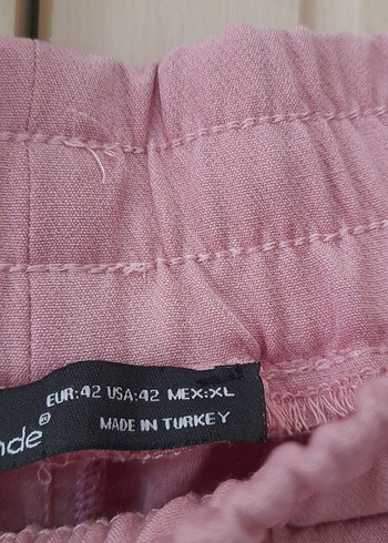 Pembe Rahat Kesim Kadın Kumaş Pantolon ikli takim - Görsel 2