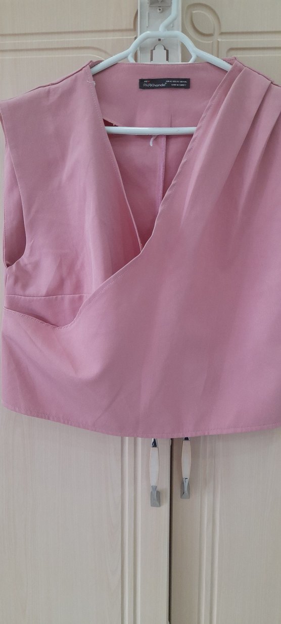 Pembe Rahat Kesim Kadın Kumaş Pantolon ikli takim - Görsel 4