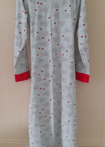 Gri Uzun Kollu Kadın Bornoz - Görsel 3