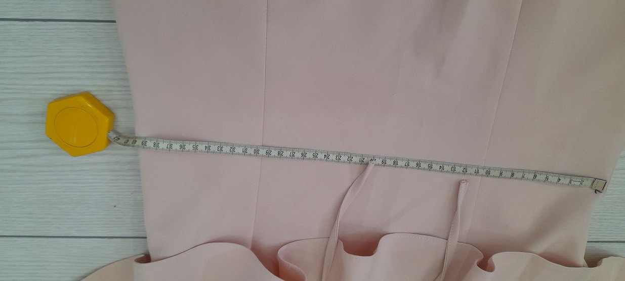 Pudra Pembe Straplez Mini Elbise - Görsel 2