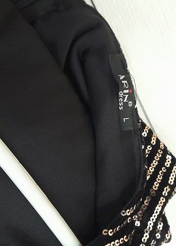 Gri Çizgili Uzun Abiye Elbise - Görsel 6