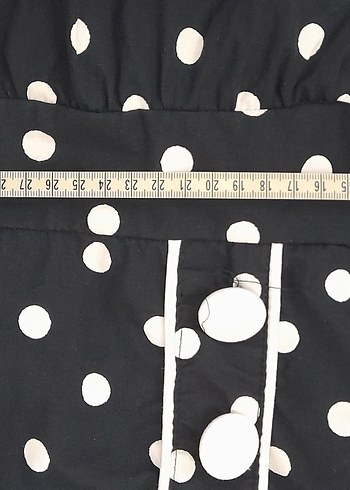 Siyah Puantiyeli Straplez Midi Elbise - Görsel 3