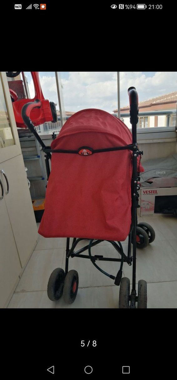 Kırmızı Bebek Arabası - Görsel 5