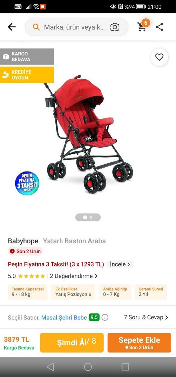 Kırmızı Bebek Arabası - Görsel 2