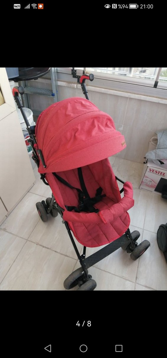 Kırmızı Bebek Arabası - Görsel 4