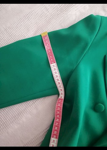 Düğmeli Yeşil Kadın Uzun Blazer Ceket - Görsel 5