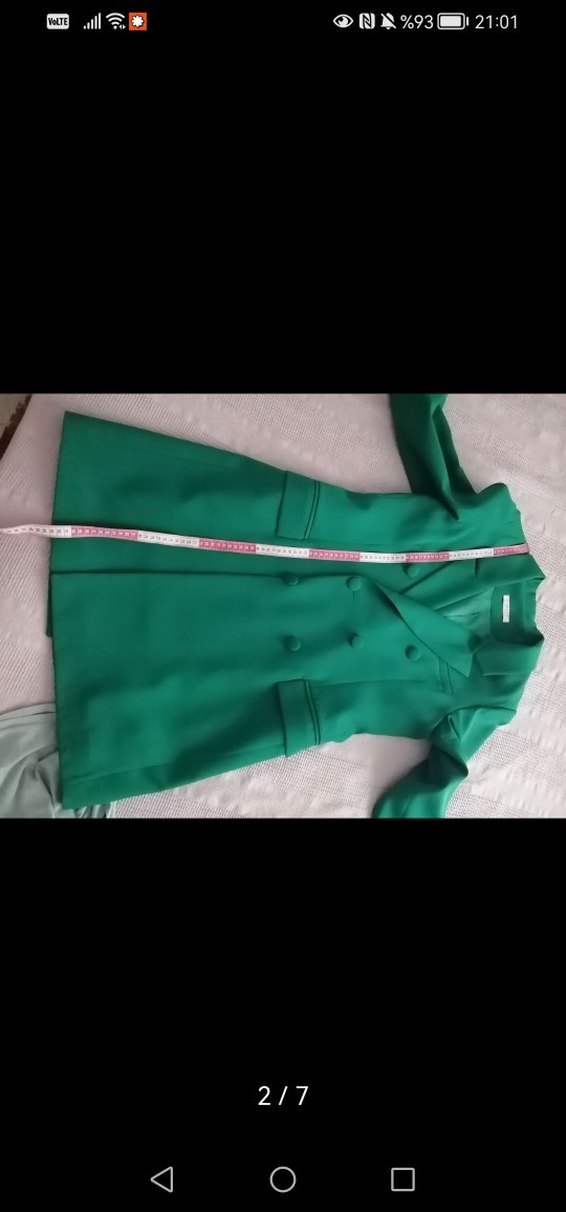 Düğmeli Yeşil Kadın Uzun Blazer Ceket - Görsel 3