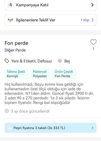 Nakışlı Kahverengi bal köpüğü fon perde - Görsel 3