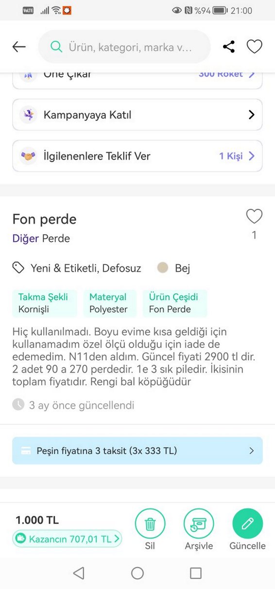 Nakışlı Kahverengi bal köpüğü fon perde - Görsel 3