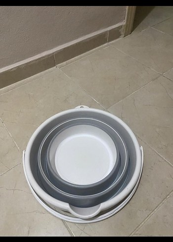 Katlanabilir Beyaz ve Gri Plastik bebek küveti seti Seti - Görsel 5