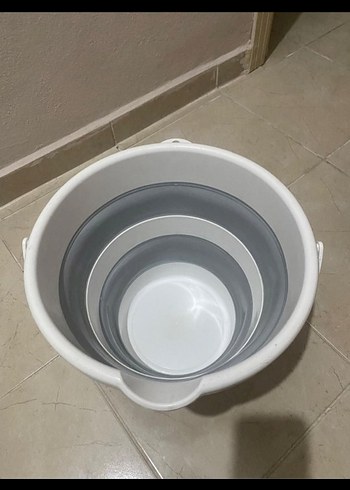 Katlanabilir Beyaz ve Gri Plastik bebek küveti seti Seti - Görsel 4