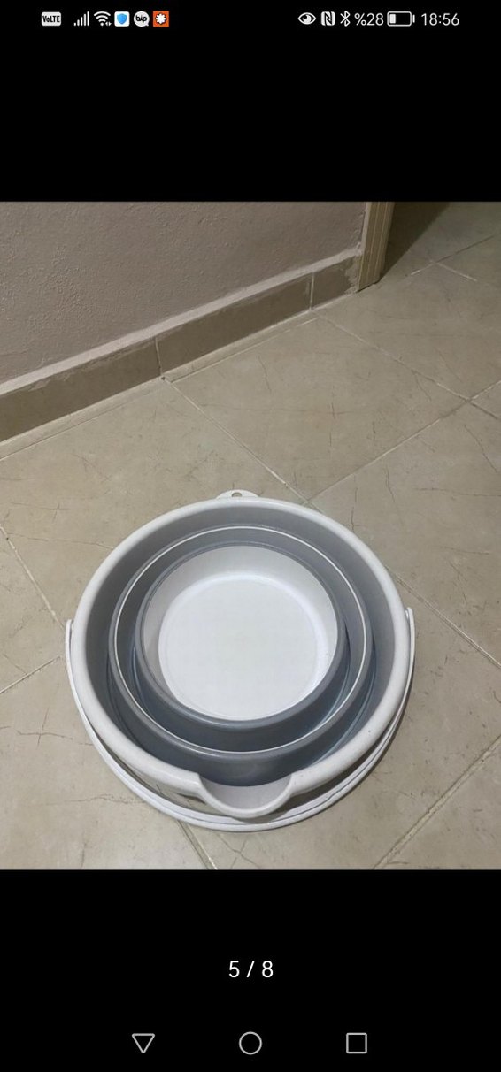 Katlanabilir Beyaz ve Gri Plastik bebek küveti seti Seti - Görsel 5